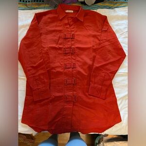 Nordstrom Red Buckle Detail Shirt